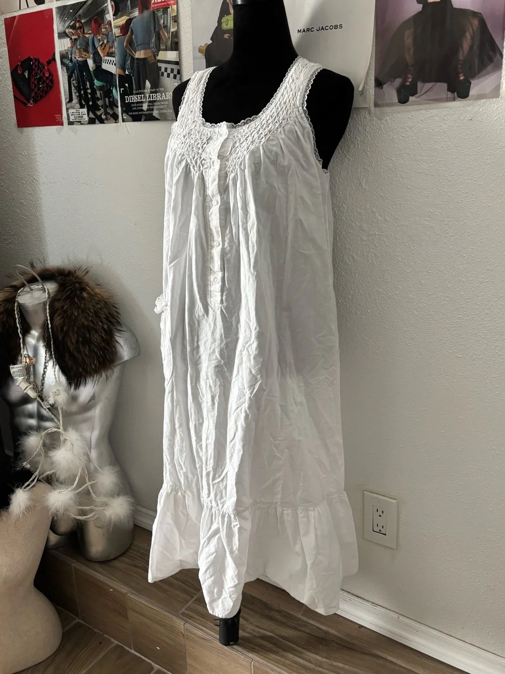 Nicole White Lace-Trim Camisole